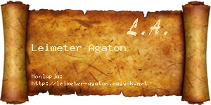 Leimeter Agaton névjegykártya